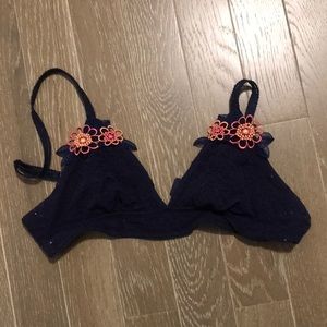 AERIE | navy bralette with floral details